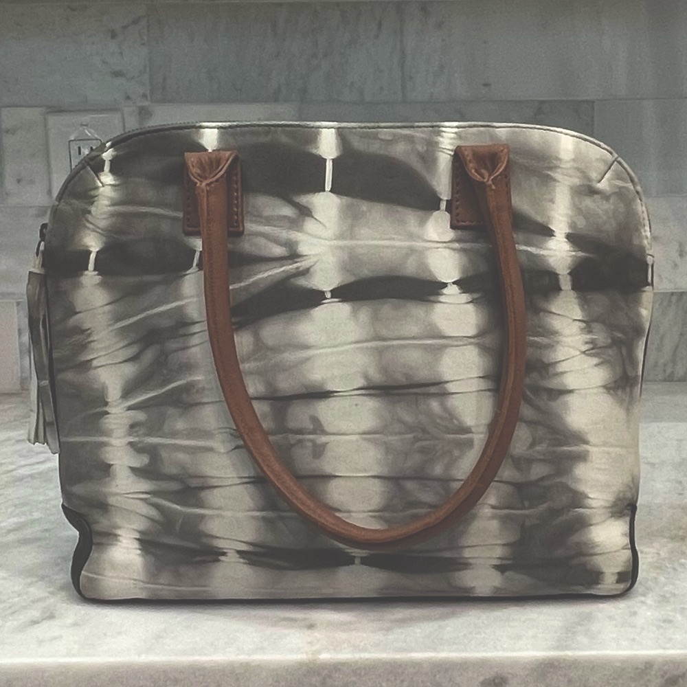 Genuine Leather Olive Tie Dye Shoulder Bag